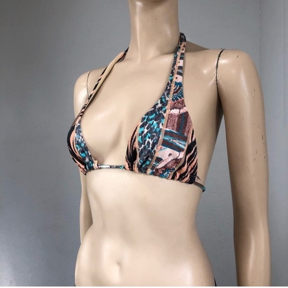 Victoria’s Secret swimsuit top strap tie multi color boho size:S - Picture 2 of 12